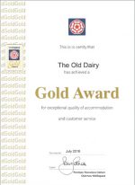 Visit England Gold Award Old Dairy