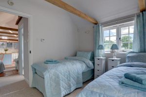 Reverse Angle of Bedroom as Twin in Old Dairy at Birchley House Farm