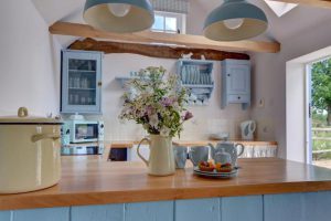 Kitchen area in Old Dairy at Birchley House Farm