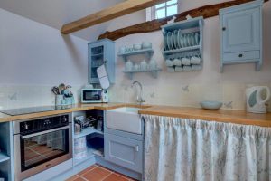 Kitchen in Old Dairy at Birchley House Farm