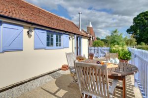 Outside Seating Area in Old Dairy at Birchley House Farm