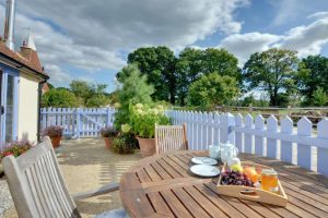 Alternative View of Outside Seating Area in Old Dairy at Birchley House Farm