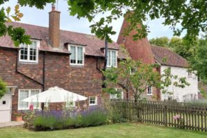 Birchley House Farm Coach House from garden lawn