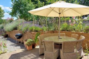 Birchley House Farm Coach House patio area